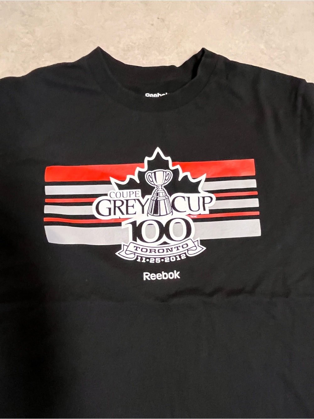 Reebok Black Tee Grey Cup 100 Graphic
Large